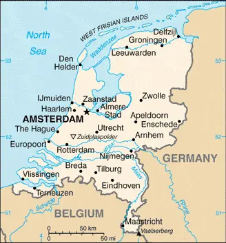 This image shows the draft map of Netherlands, Europe. For more details of the map of Netherlands, please see this page below.