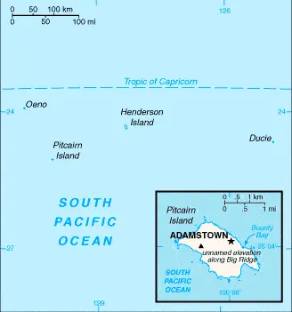 This image shows the draft map of Pitcairn Islands, Oceania. For more details of the map of Pitcairn Islands, please see this page below.