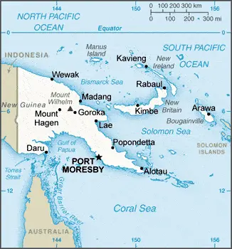 This image shows the draft map of Papua New Guinea, Oceania. For more details of the map of Papua New Guinea, please see this page below.