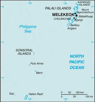 This image shows the draft map of Palau, Oceania. For more details of the map of Palau, please see this page below.