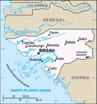 This image shows the draft map of Guinea-Bissau, Africa. For more details of the map of Guinea-Bissau, please see this page below.