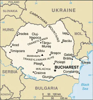 This image shows the draft map of Romania, Europe. For more details of the map of Romania, please see this page below.