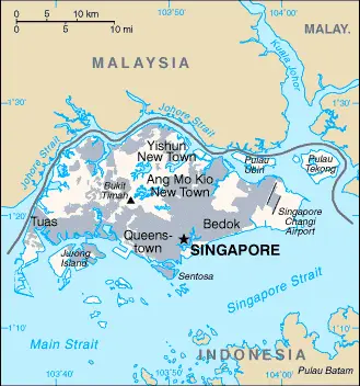 This image shows the draft map of Singapore, Southeast Asia. For more details of the map of Singapore, please see this page below.