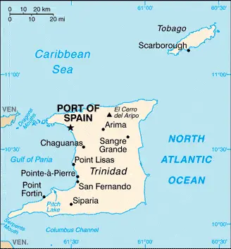 This image shows the draft map of Trinidad and Tobago, Central America, and the Caribbean. For more details of the map of Trinidad and Tobago, please see this page below.