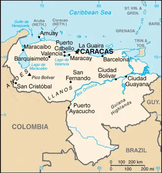 This image shows the draft map of Venezuela, South America. For more details of the map of Venezuela, please see this page below.