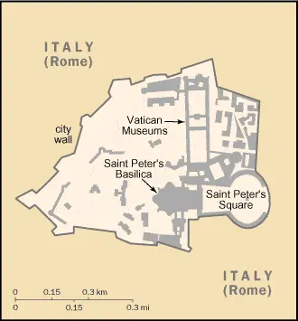 This image shows the draft map of Vatican City, Europe. For more details of the map of Vatican City, please see this page below.